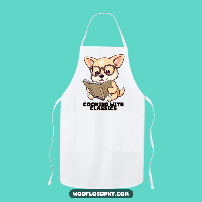Funny Professor Dog Apron - Kitchen Library Master Gift!