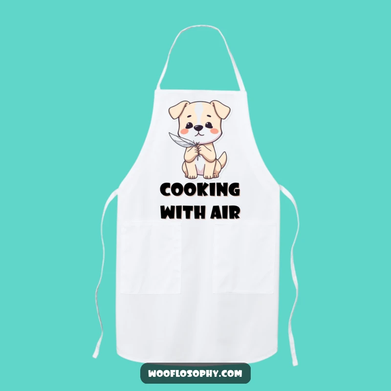Funny Dog Feather Apron: Chef Pup's Lighthearted Touch, a Humorous Kitchen Companion