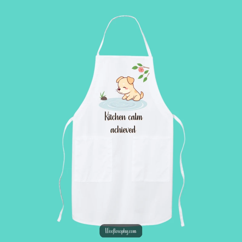 Funny Dog Pond Watching Apron - Hilarious Chef's Peaceful Moment Gift