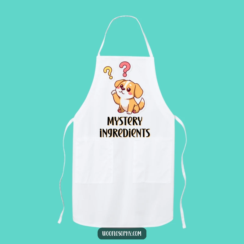 Funny Dog Questioning Apron - Chef's Canine Kitchen Pondering Humor
