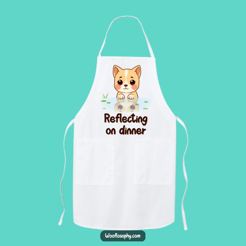 Funny Dog Reflective Pond Apron - Kitchen Contemplation Wear