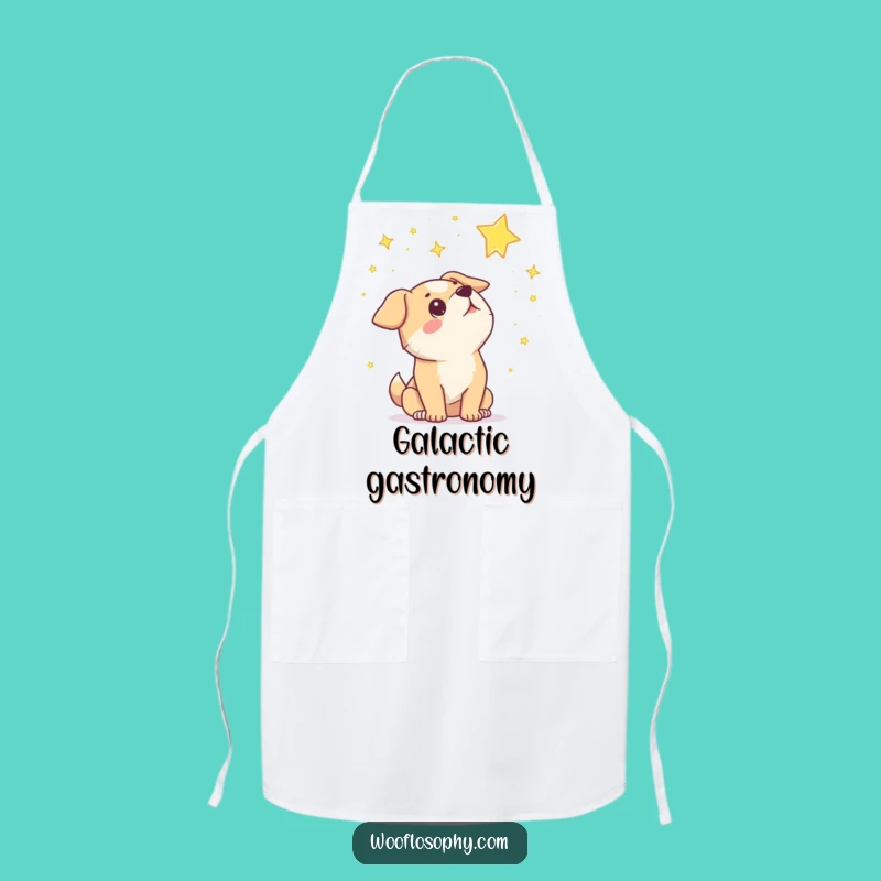 Funny Dog Stargazer Apron: Wondering Pup Cosmic Gift
