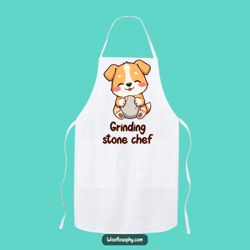 Funny Dog Stone Collector Apron - Chef's Canine Kitchen Simple Humor