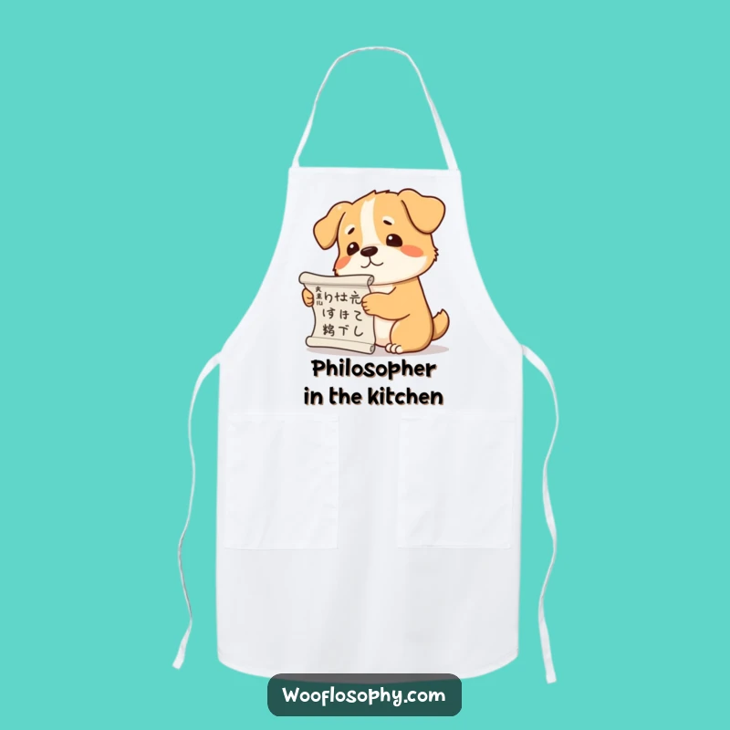 Funny Dog Philosopher Apron: Cook with Canine Contemplation and Charm