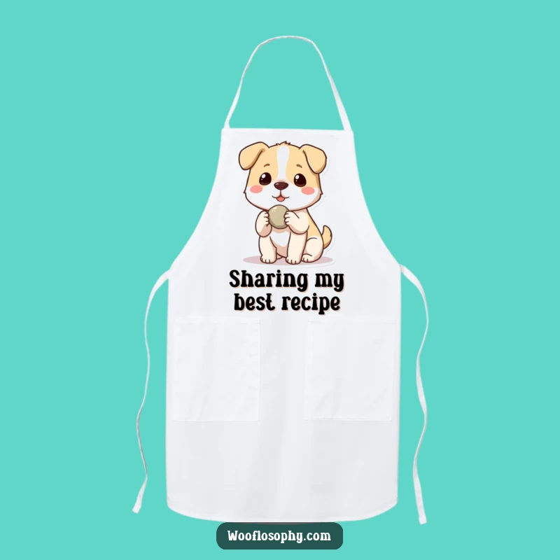 Funny Kawaii Dog Apron: Chef pup's sharing attire, a generous and funny gift for cooks.