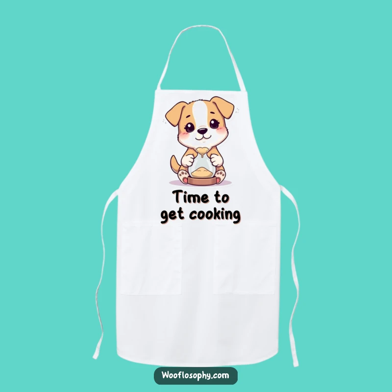 Funny Dog Hourglass Apron - Kitchen Time Watcher Wear