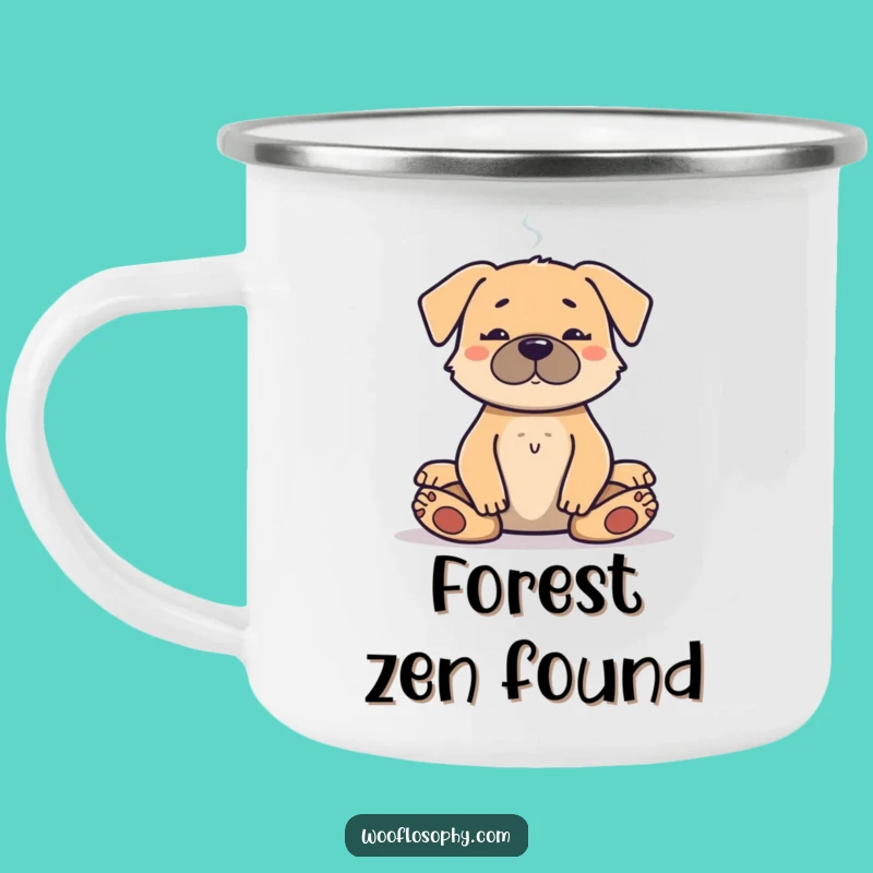 Funny Meditation Dog Camping Mug - Serene Pup's Spiritual Smoke Break, Outdoor Gift