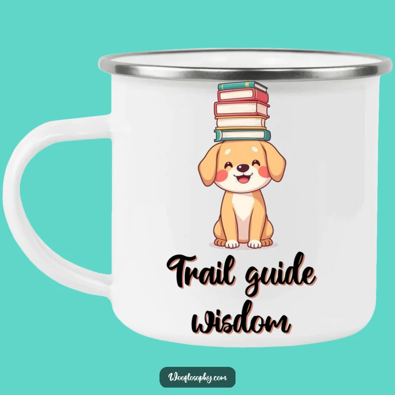 Funny Bookworm Dog Camping Mug: Smart Sips for Outdoor Reads Gift