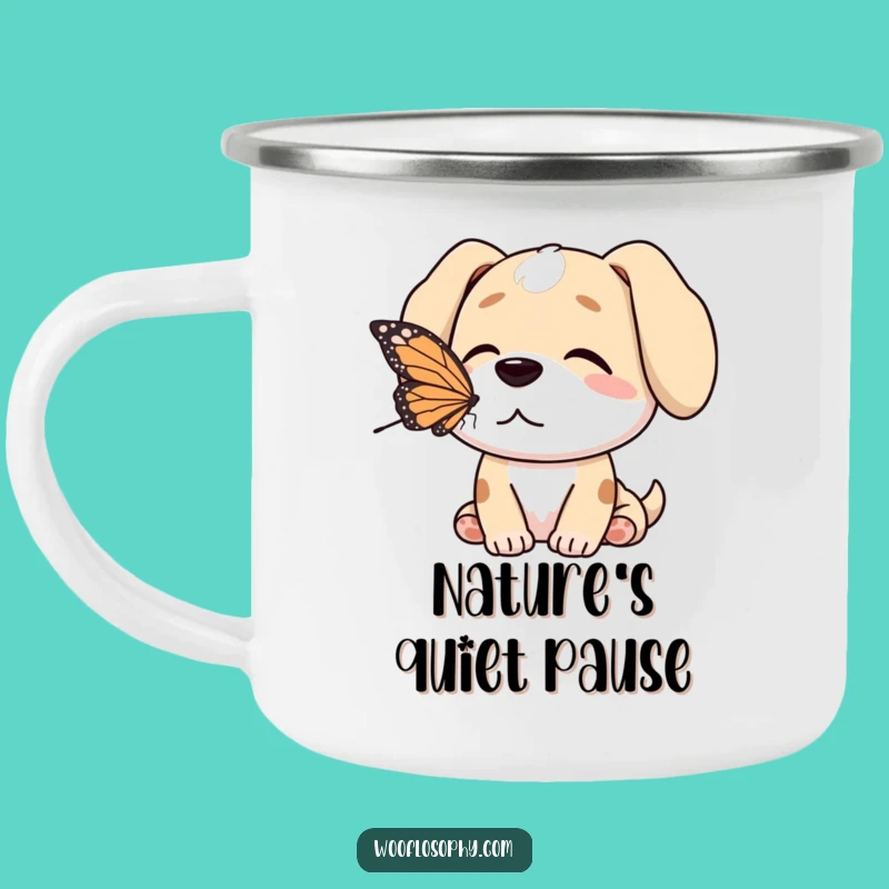 Funny Dog Butterfly Nature Mug - Hilarious Outdoor Peace Gift