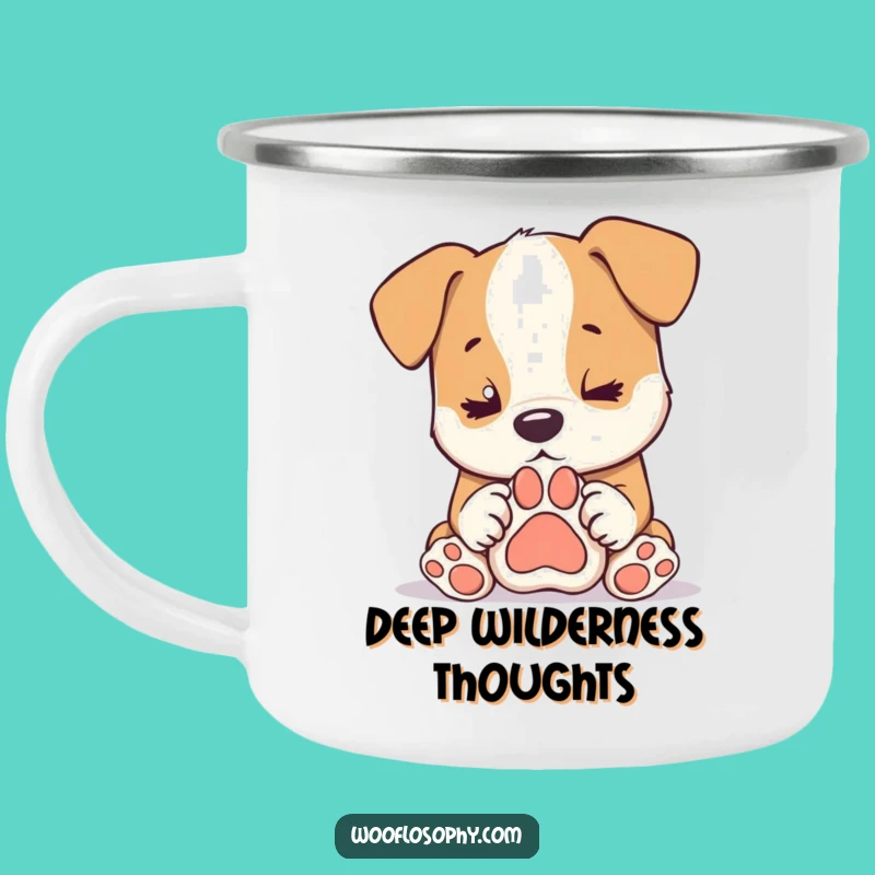Funny Dog Deep Thought Camping Mug - Hilarious Outdoor Gift for Dog Lovers