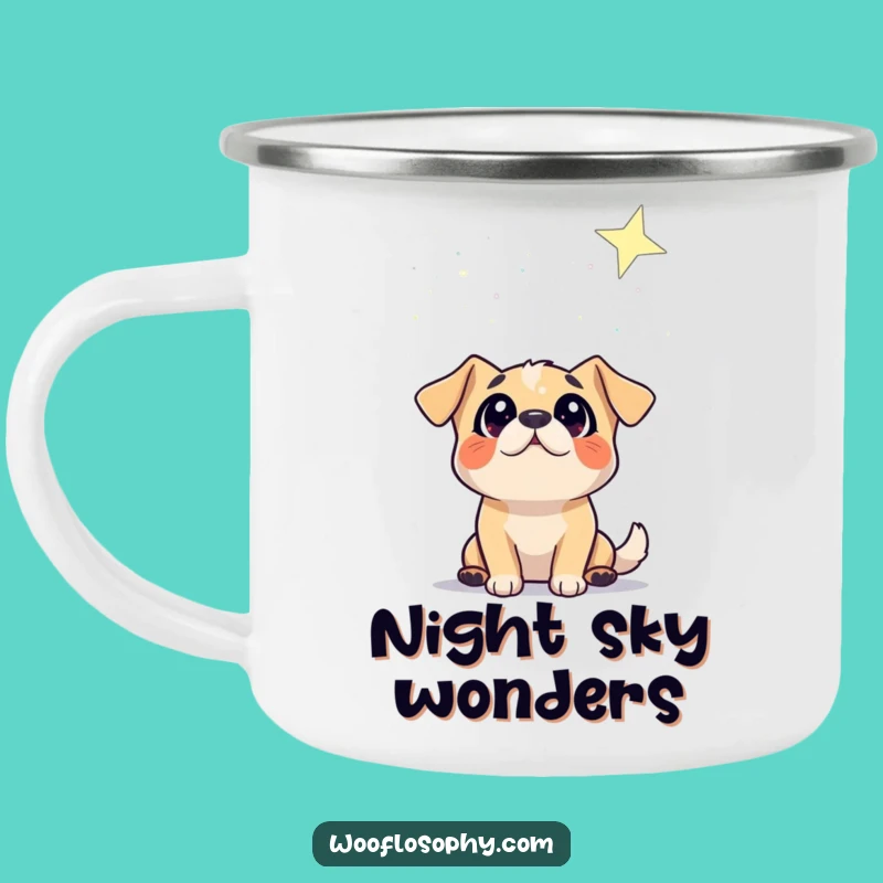 Funny Dog Starry Night Camping Mug - Outdoor Canine Cosmic Humor
