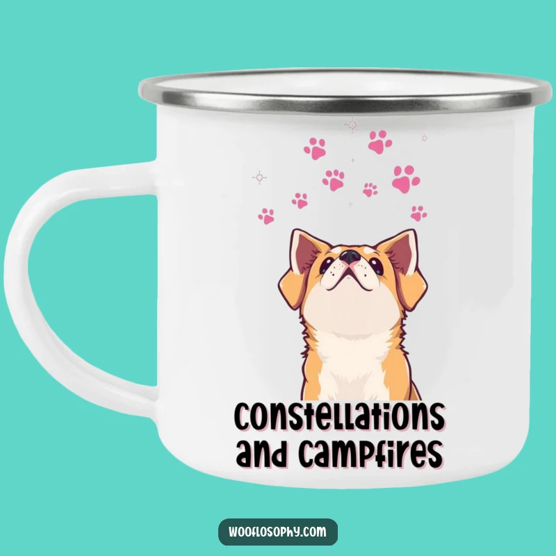 Funny Dog Stars Camping Mug: Sip Under the Night Sky