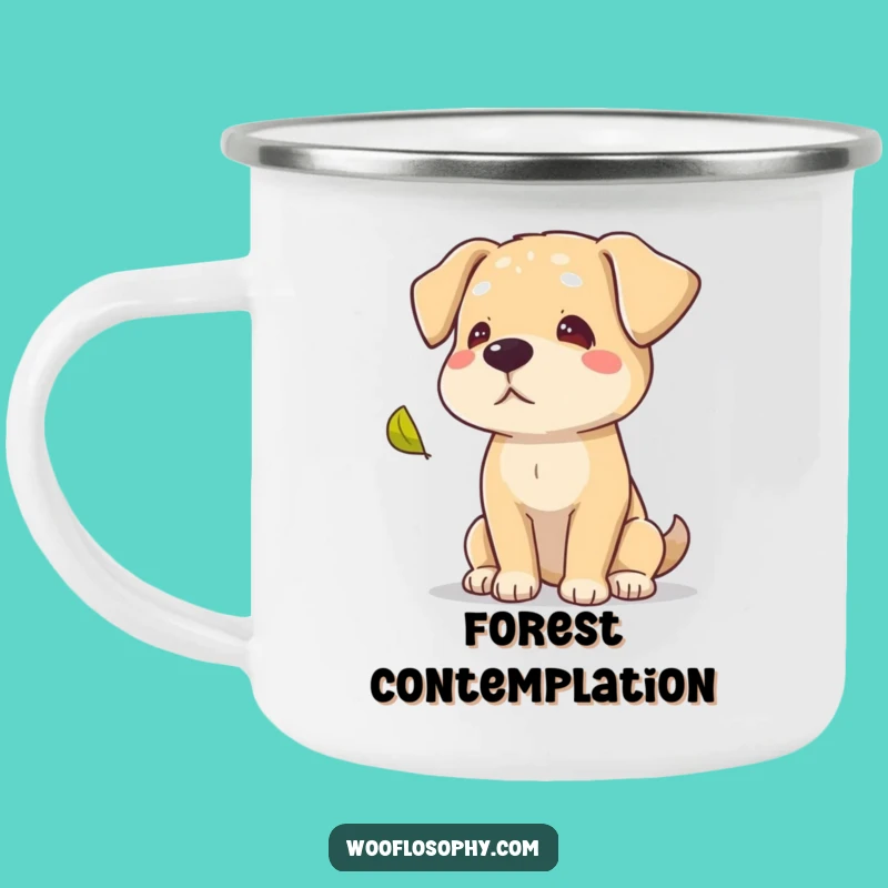 Funny Wise Dog Leaf Camping Mug, Durable Canine Autumn Cup for Reflective Outdoors