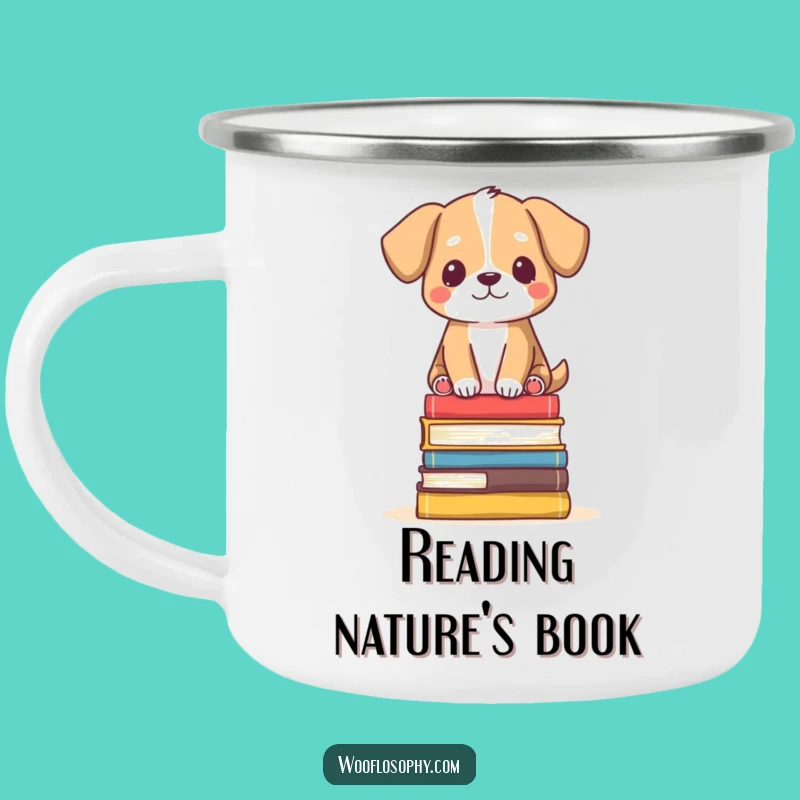 Funny Zen Dog Camping Mug: Book Balance Calm, Great Humorous Gift