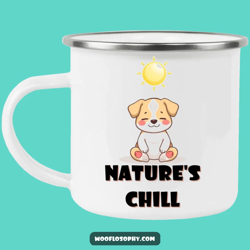 Funny Dog Zen Camping Mug: Peaceful Meditating Pup Gift