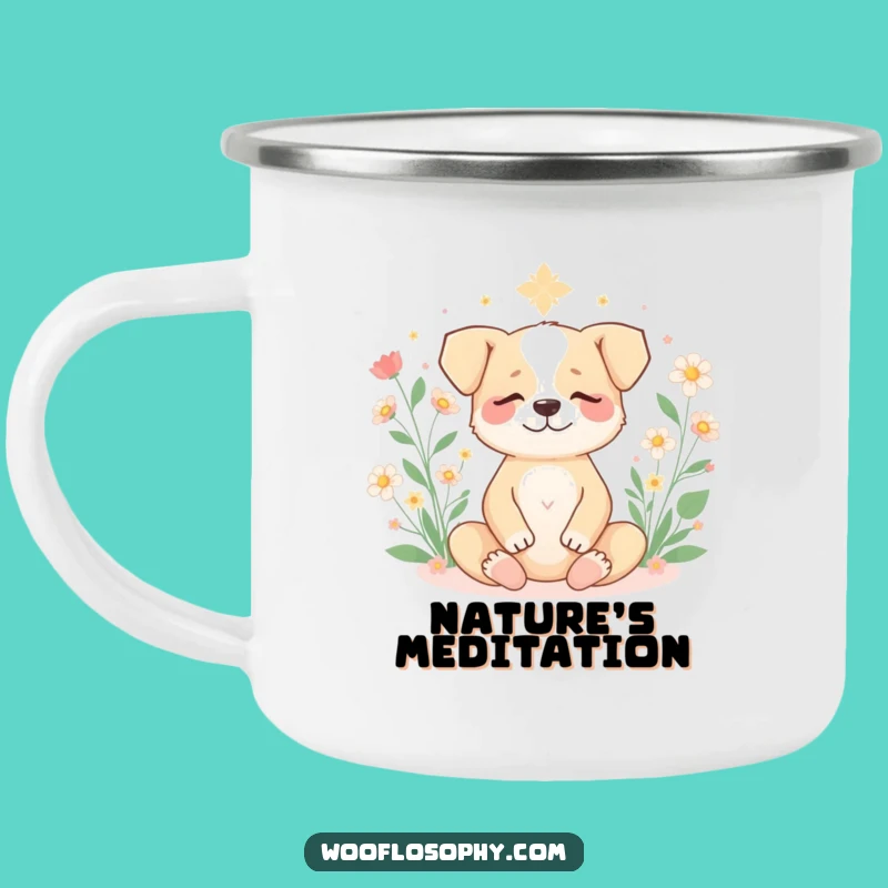 Funny Zen Dog Camping Mug - Sip Serenity by the Campfire