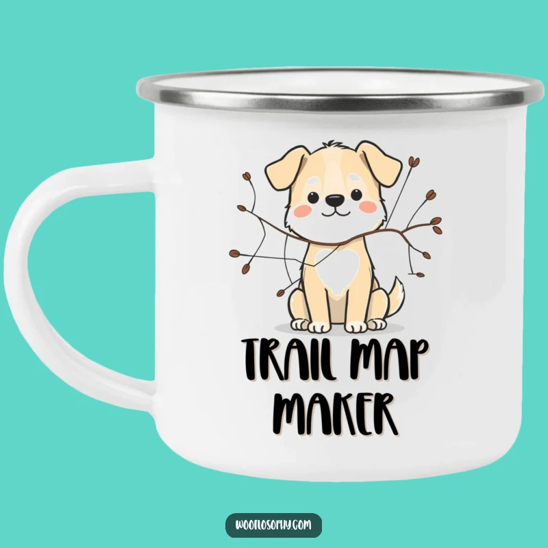 Funny Dog Web Sketch Camping Mug: Outdoor Art Gift