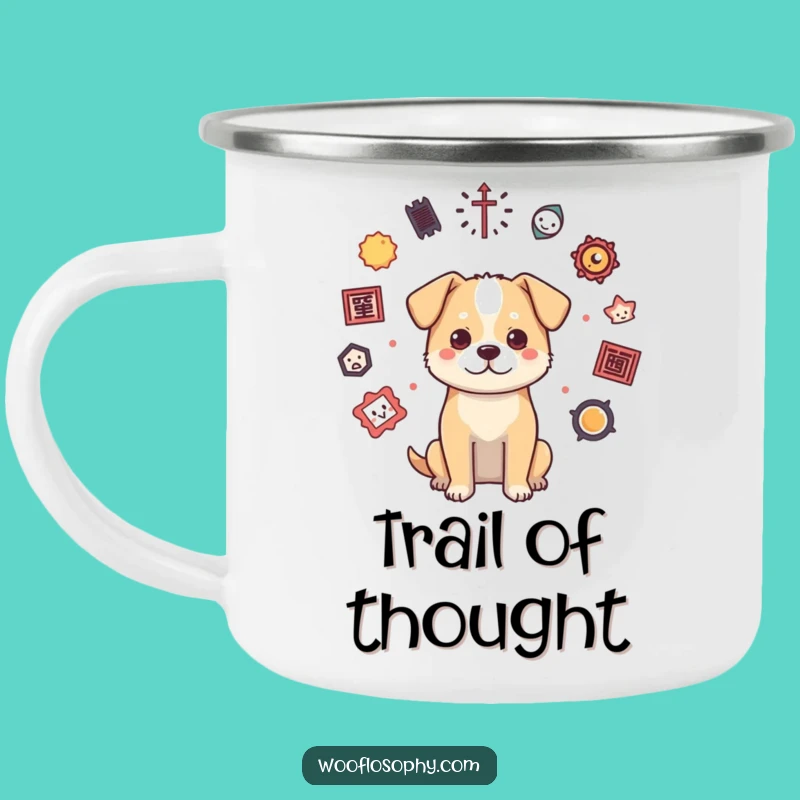 Funny Philosophical Dog Camping Mug: Outdoor Contemplation - Adventure Gift