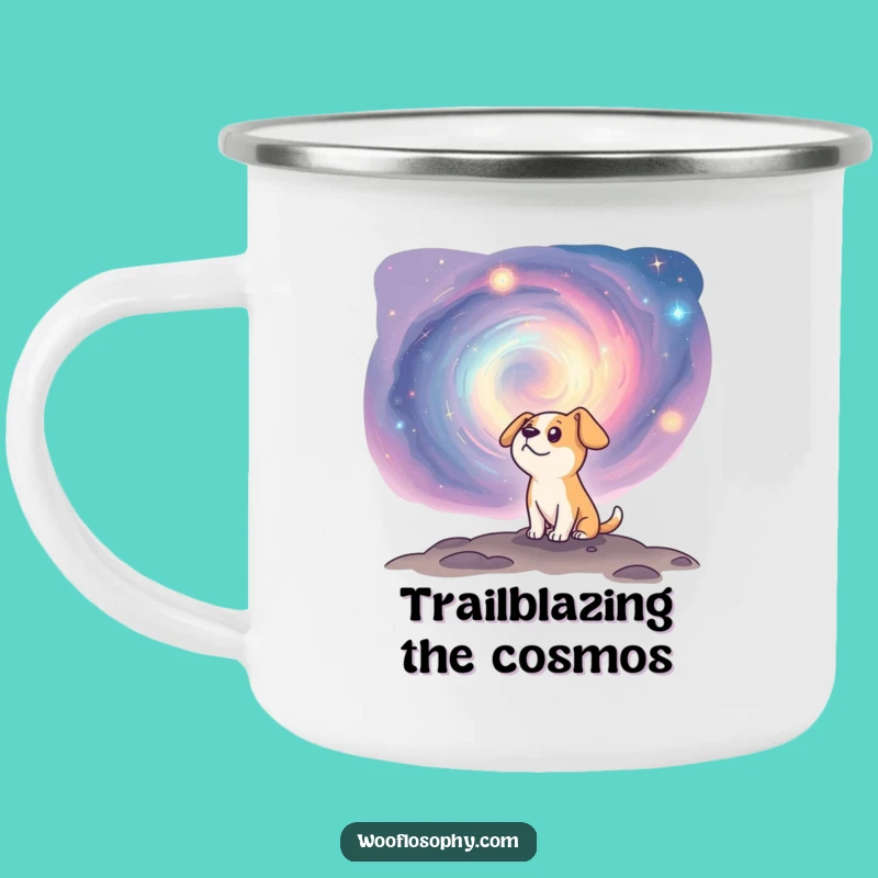 Funny Cosmic Dog Nebula Camping Mug - Adventure Fuel Gift