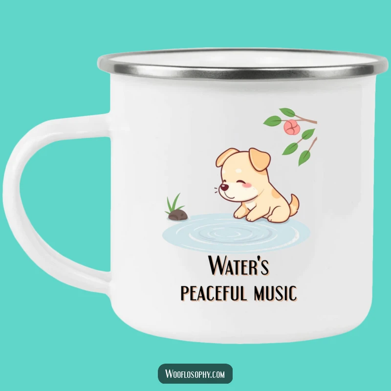 Funny Dog Pond Calm Camp Mug - Hilarious Outdoor Relaxation Gift