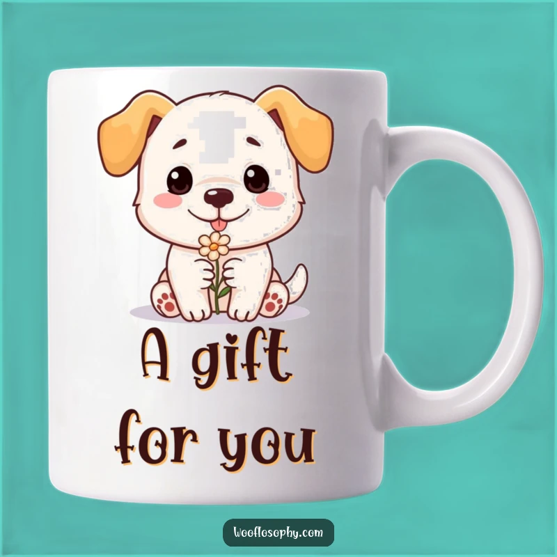 Funny Dog Flower Gift Mug - Sweet & Hilarious Present for Dog Lovers