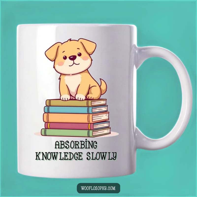 Funny Dog Bookworm Mug: Serene Pup Scholar Gift for Readers