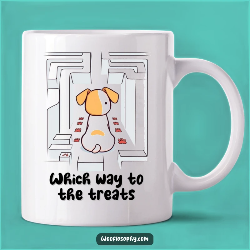 Funny Dog Maze Runner Mug - Puzzled Pup Lost In Thought - Perfect Gift