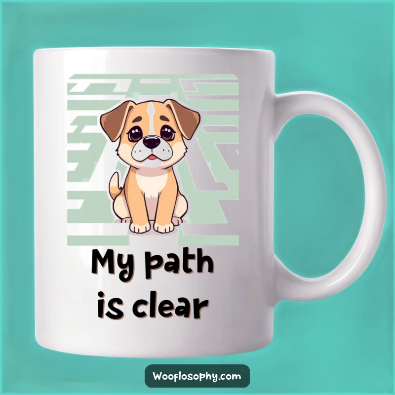 Funny Dog Maze Solver Mug: Determined Pup's Puzzle Master, a Hilarious Gift for Thinkers