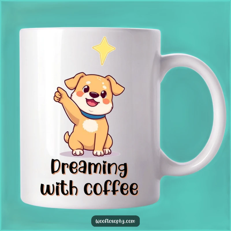 Funny Dog Stargazer Mug: Hopeful Pointer Towards a Distant Shimmering Star Gift