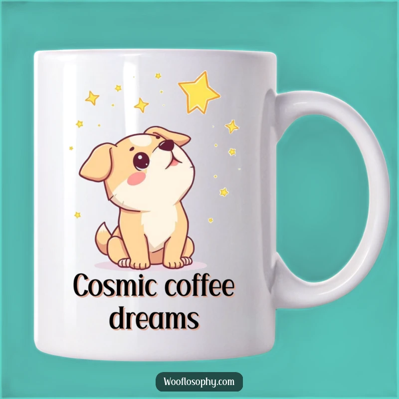 Funny Dog Stargazer Mug: Wondering Pup Cosmic Gift