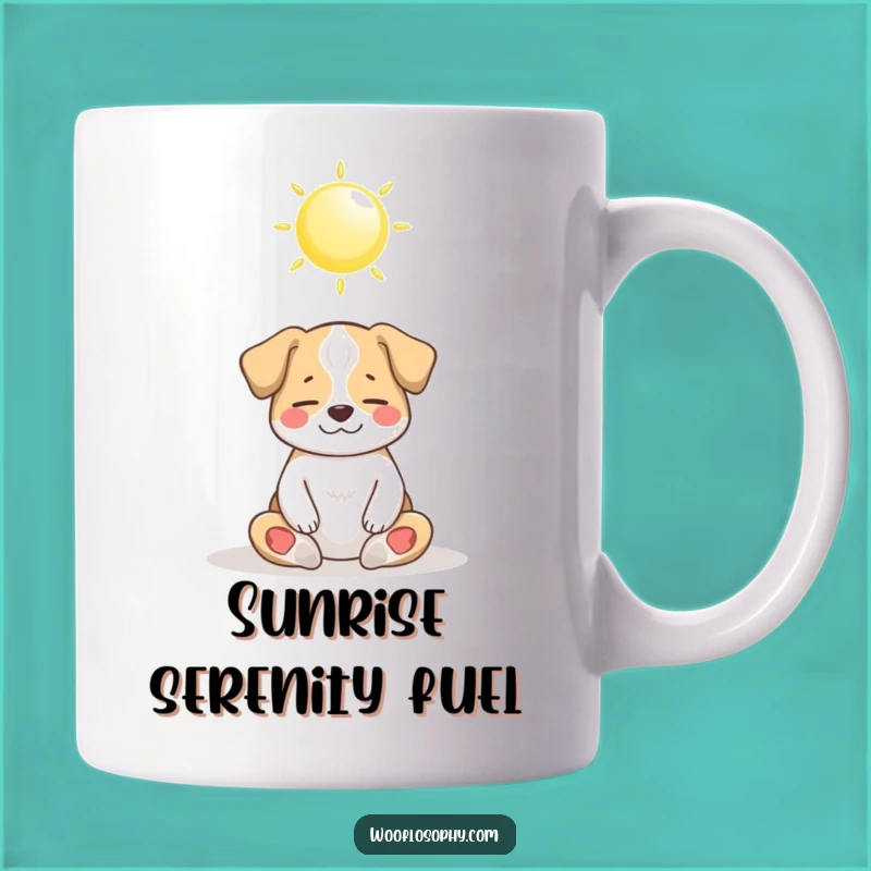 Funny Dog Zen Mug: Peaceful Meditating Pup Sun Gift