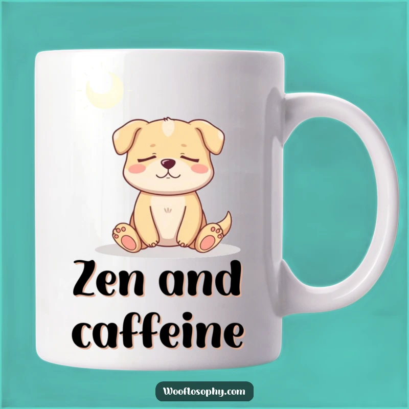 Funny Serene Dog Meditation Mug, Calm Canine Zen Gift for Peaceful Pet Lovers