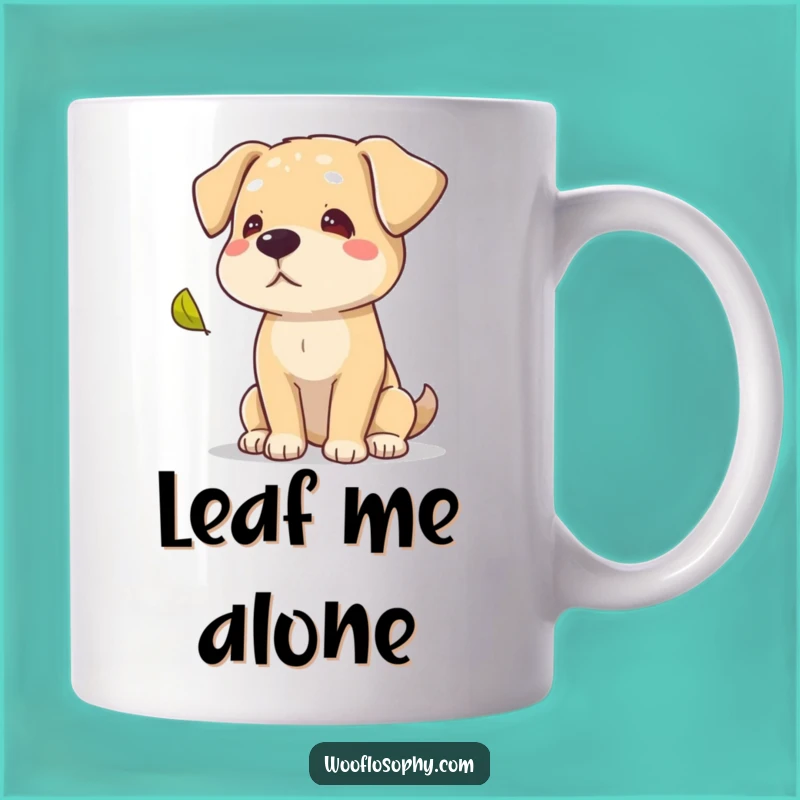 Funny Wise Dog Leaf Mug, Thoughtful Canine Autumn Gift for Reflective Pet Lovers