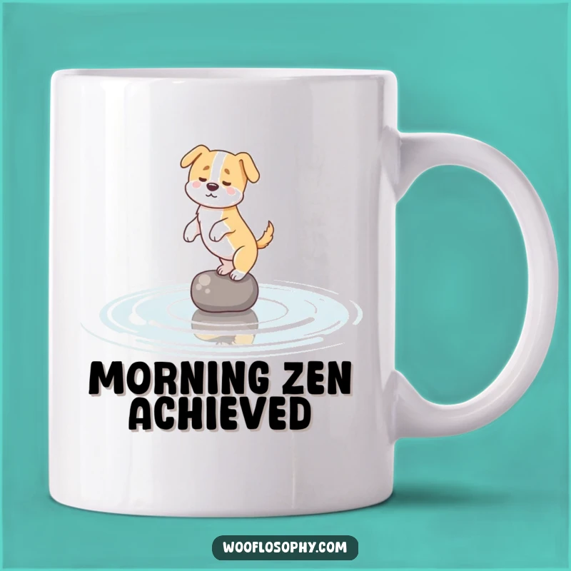 Funny Dog Pond Balance Mug: Hilarious Canine Water Stunt Gift