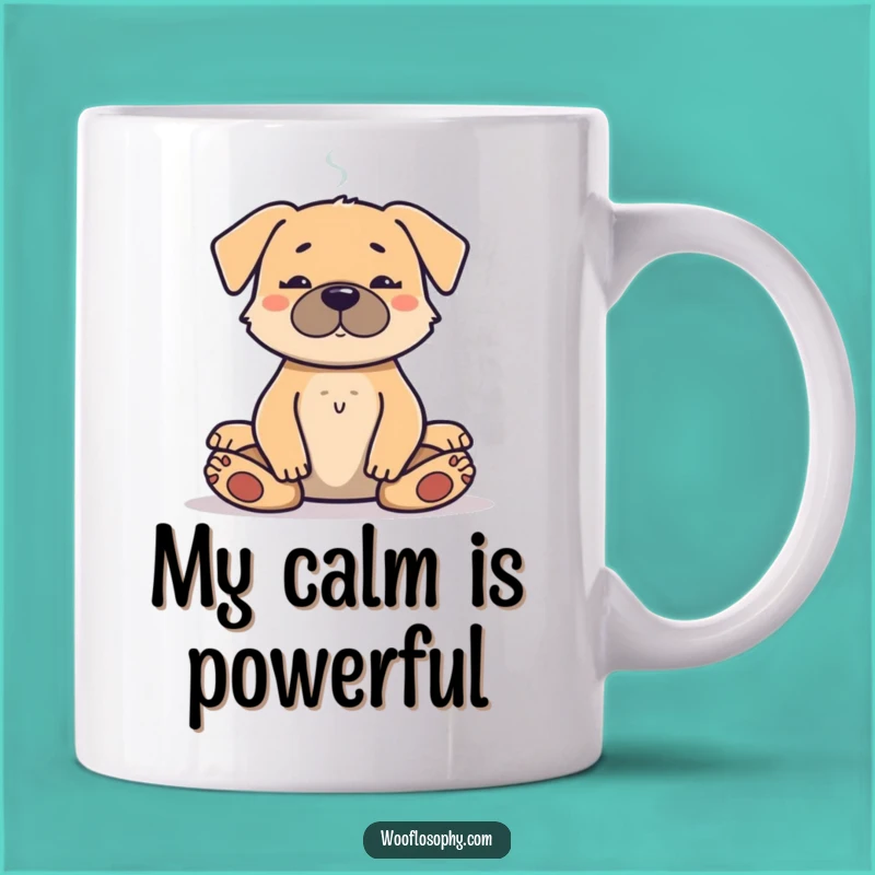 Funny Zen Dog Meditation Mug - Serene Pup's Spiritual Smoke Break, Perfect Gift