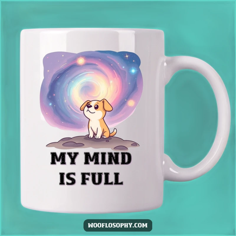 Funny Cosmic Dog Nebula Mug - A Curious Canine's Galactic Adventure Gift