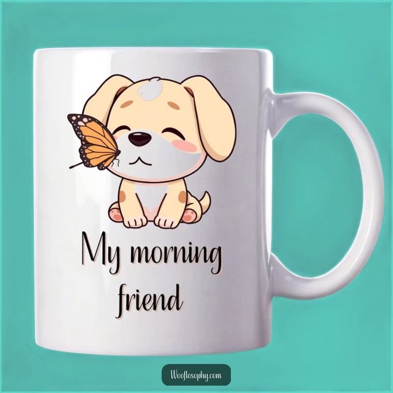 Funny Dog Butterfly Friend Mug - Peaceful & Hilarious Nature Lover Gift