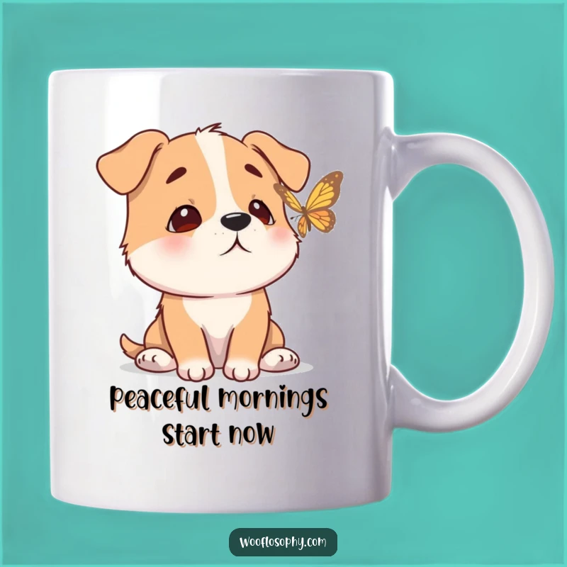 Funny Zen Dog Mug - Butterfly Watching Peaceful Pup Gift!