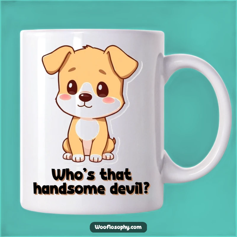 Funny Dog Pondering Shadow Mug: A Curious Canine's Thoughtful Moment, Perfect Funny Gift