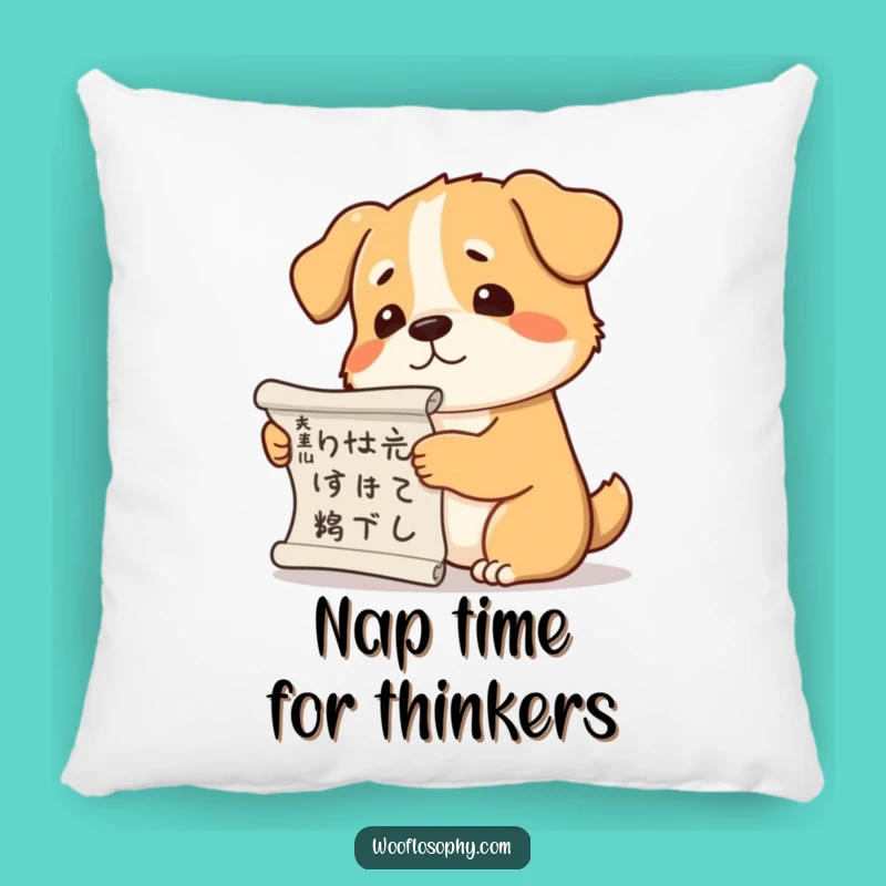Cozy Funny Dog Philosopher Pillow: Relax and Ponder Life's Mysteries