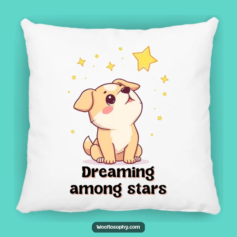 Funny Dog Stargazer Pillow: Cozy Wondering Pup Decor