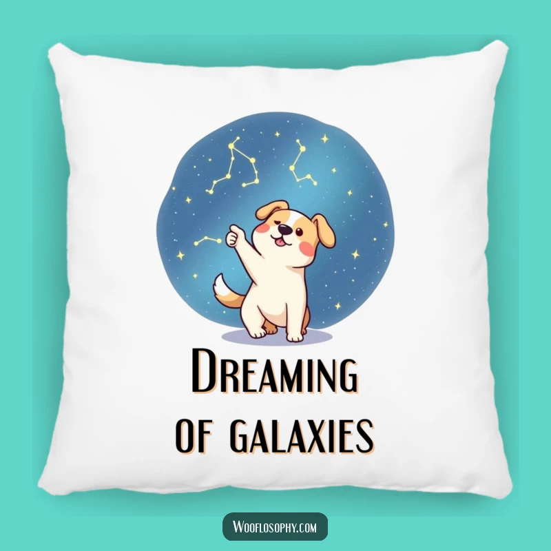 Funny Stargazer Dog Pillow - Cozy Cosmic Pup Cushion, Dreamy Humorous Gift