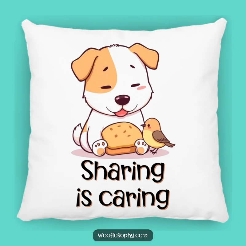 Funny Dog & Bird Bread Sharing Pillow: Cozy Comfort with Hilarious Charm