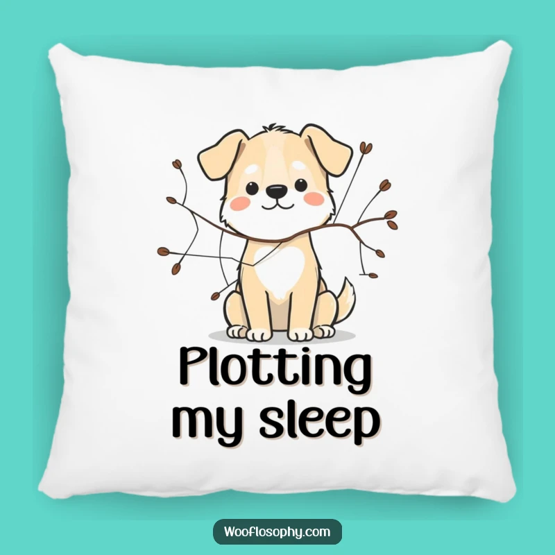 Funny Dog Sketch Pillow: Cozy Web Creator Comfort Gift