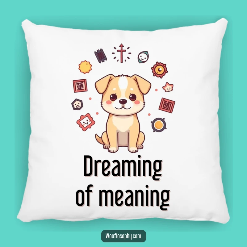 Funny Philosophical Dog Pillow: Cozy Contemplation Comfort - Home Gift