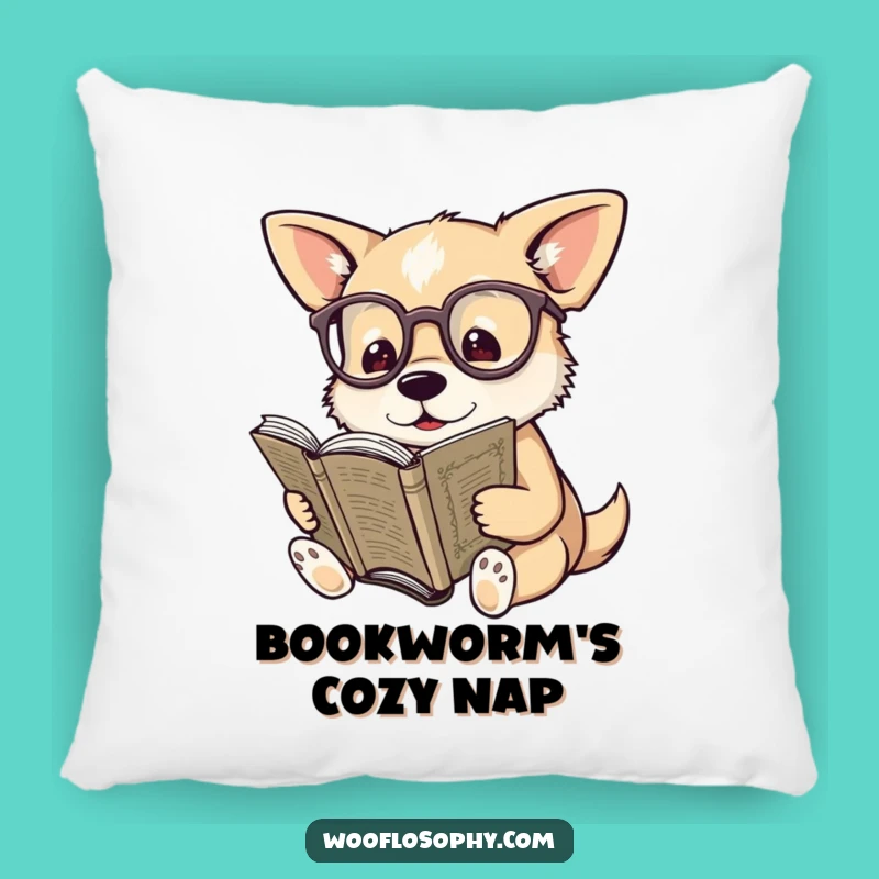 Funny Scholar Dog Pillow - Cozy Reading Companion Gift!