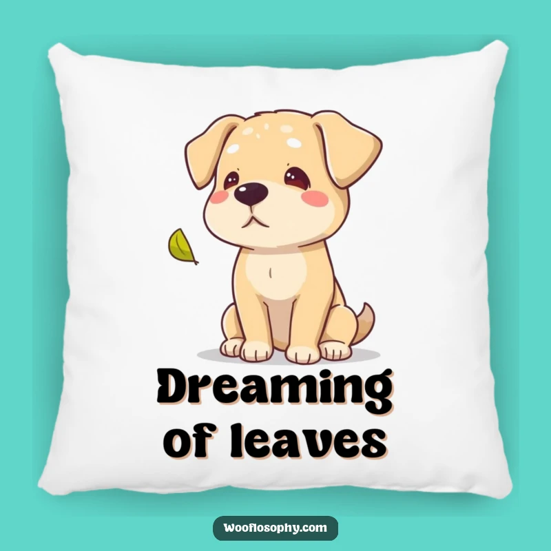 Funny Wise Dog Leaf Pillow, Comfy Canine Autumn Cushion for a Reflective Home