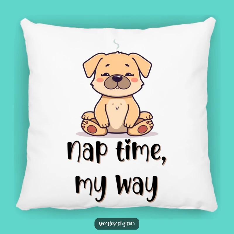 Funny Meditation Dog Pillow - Serene Pup's Spiritual Smoke Break, Cozy Gift