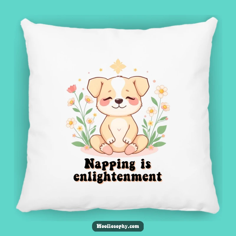 Funny Zen Dog Pillow - Cozy Meditation Cushion for Peaceful Slumbers