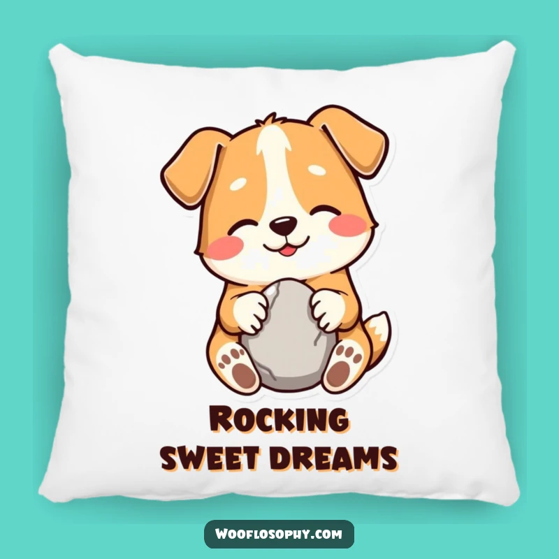Funny Dog Stone Comfort Pillow - Cozy Canine Serene Humor Cushion